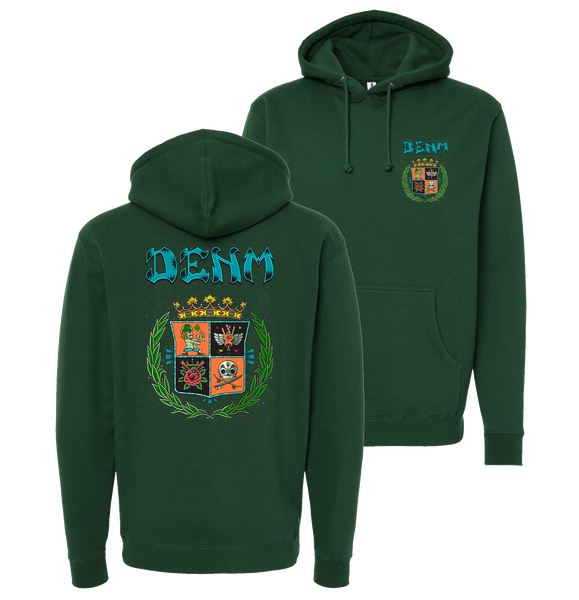 Crest Pullover Hoodie (Dark Green) – Denm Store