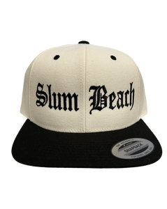 SLUM BEACH Emb Snapback (Black & White)